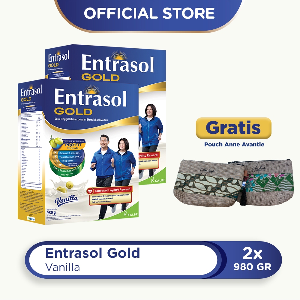 

Buy 2 Entrasol Gold Vanilla 980g Free Pouch Anne Avantie