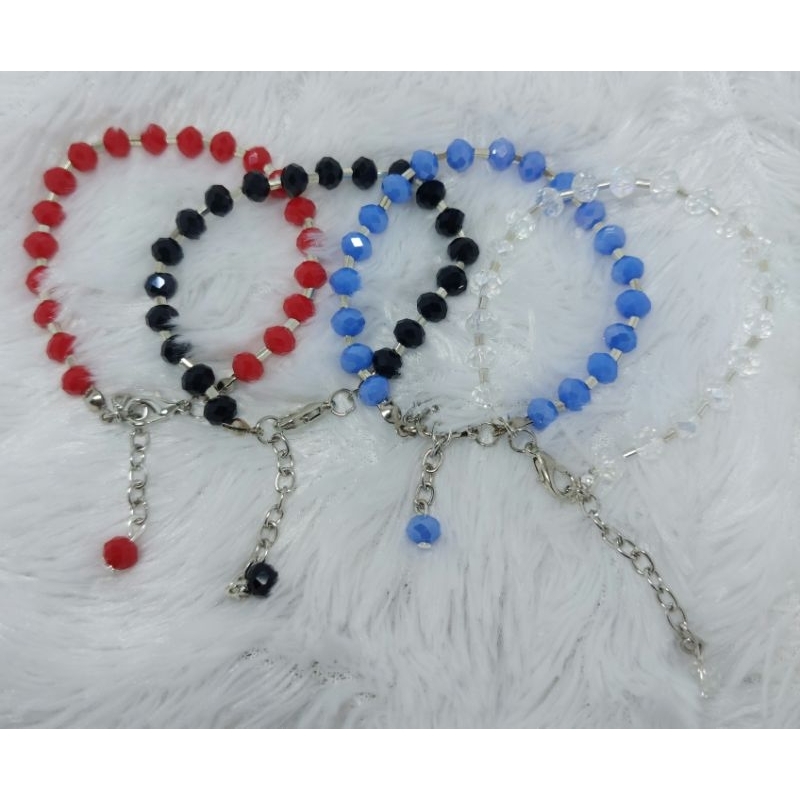 Gelang Simple Kristal / Gelang Glass Beads Manik Kaca / Manik Ceko / Bracelet