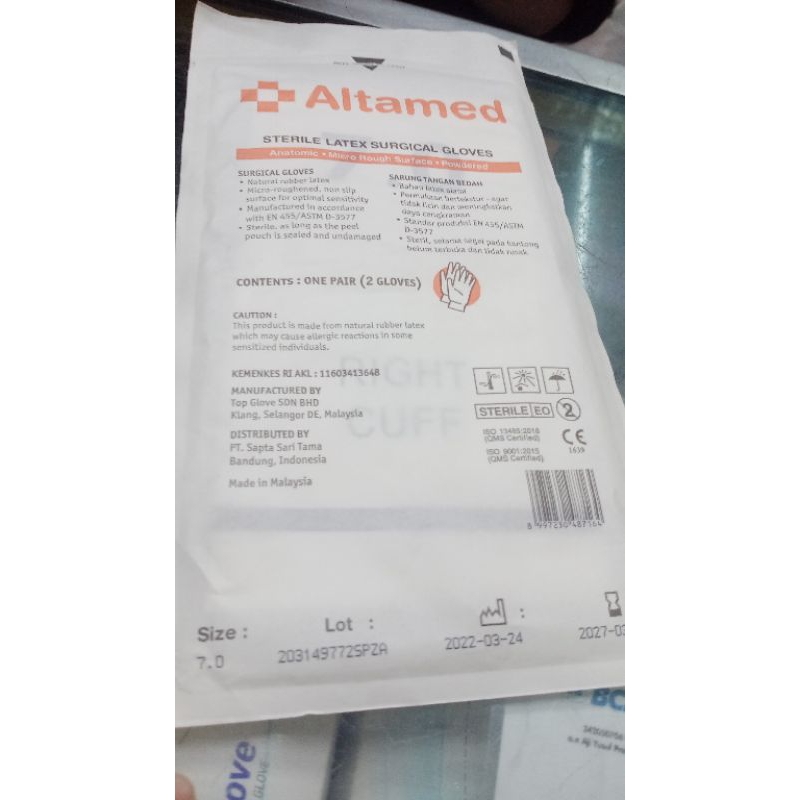sarung tangan steril altamed ecer