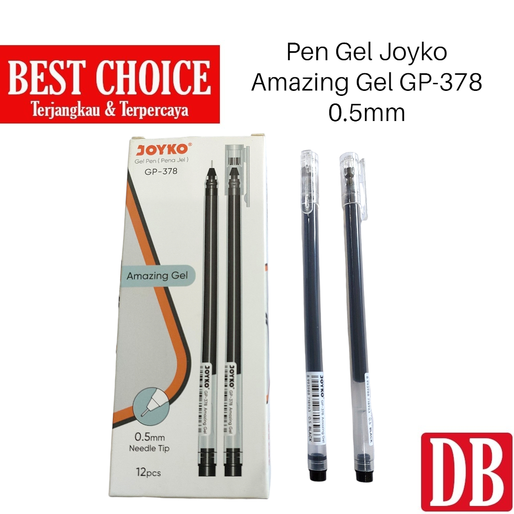 

Gel Pen / Pulpen Gel Joyko Amazing Gel GP-378 0.5mm Hitam (12pcs)