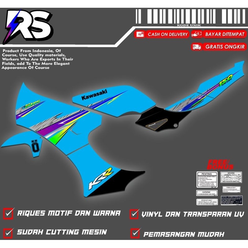 sticker striping ninja krr ssr custom 04 transparan uv(bisa riquest)