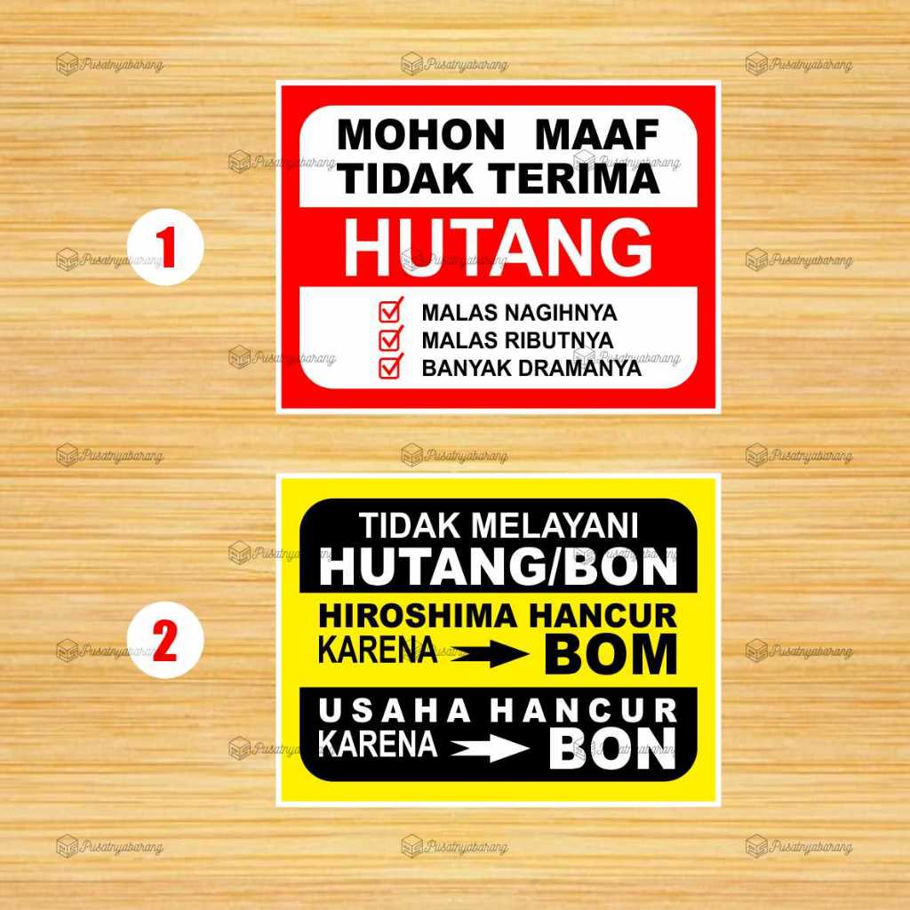 

STIKER DILARANG HUTANG - STIKER DILARANG BON