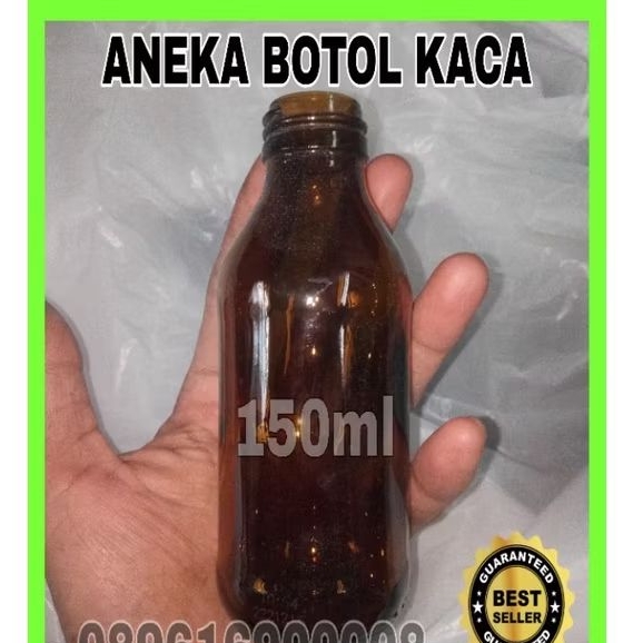 botol kaca farmasi 150ml, botol kaca 150ml, botol coklat 150ml
