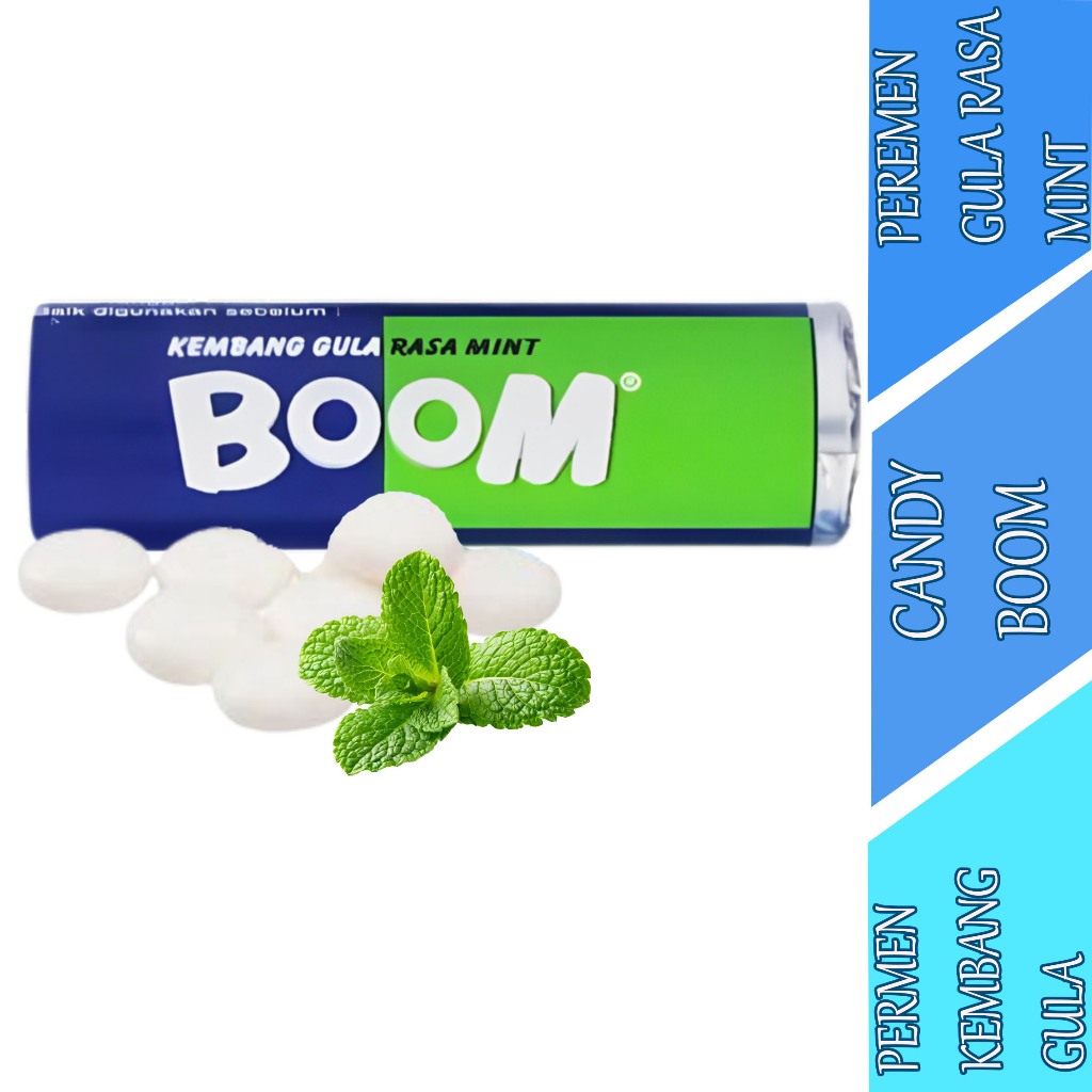 

Permen Gula Rasa Mint - Candy Boom - Permen Kembang Gula - 18gr