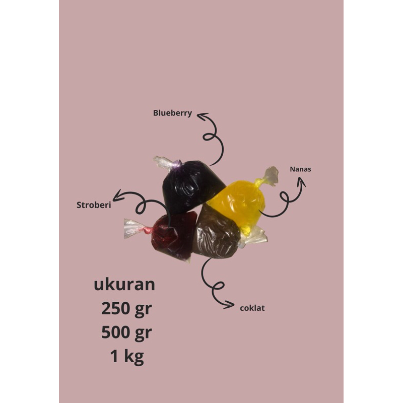 

SELAI NANAS STROBERI BLUEBERRY COKLAT - 250 gr 500 gr 1000gr
