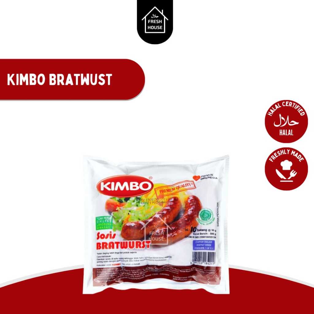 

SOSIS KIMBO BRATWURST ORIGINAL / KEJU / LADA HITAM 500GR