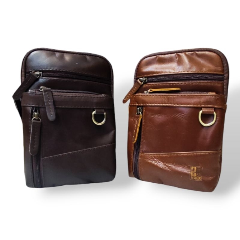 Tas kecil kulit sapi asli untuk pria