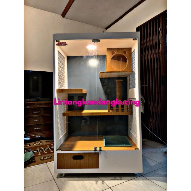 kandang kucing plywood minimalis kandang kucing besar kandang kucing tingkat kandang kucing premium
