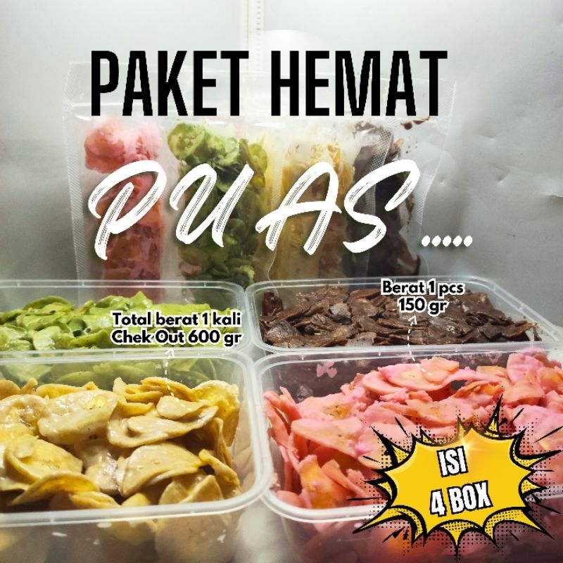 

Keripik Pisang Coklat Lumer Paket Hemat isi 4 pcs 1/2 kg