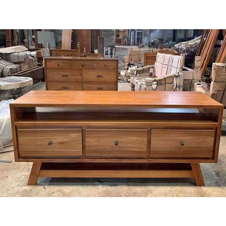 bofet retro kaki kotak kayu jati merah dan kayu tua