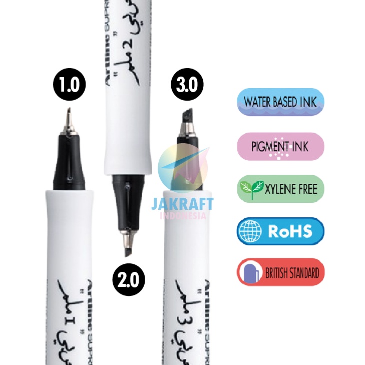

ORDER 1 Pcs Pulpen Kaligrafi ARTLINE Supreme Chisel Style igraphy Pen Water Resistant Fadeproof