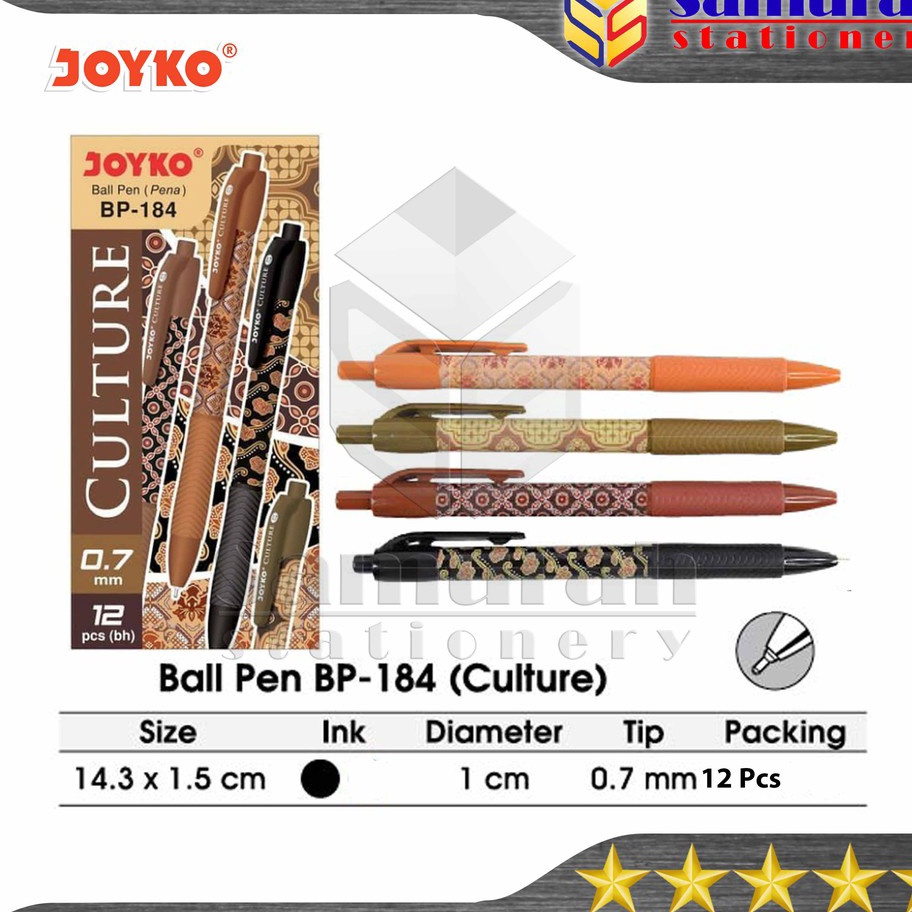 

PROMO SPESIAL Pulpen Culture Batik BP 184 Ball Pen BP184 Hitam Batik 7 mm Ballpen Cetek