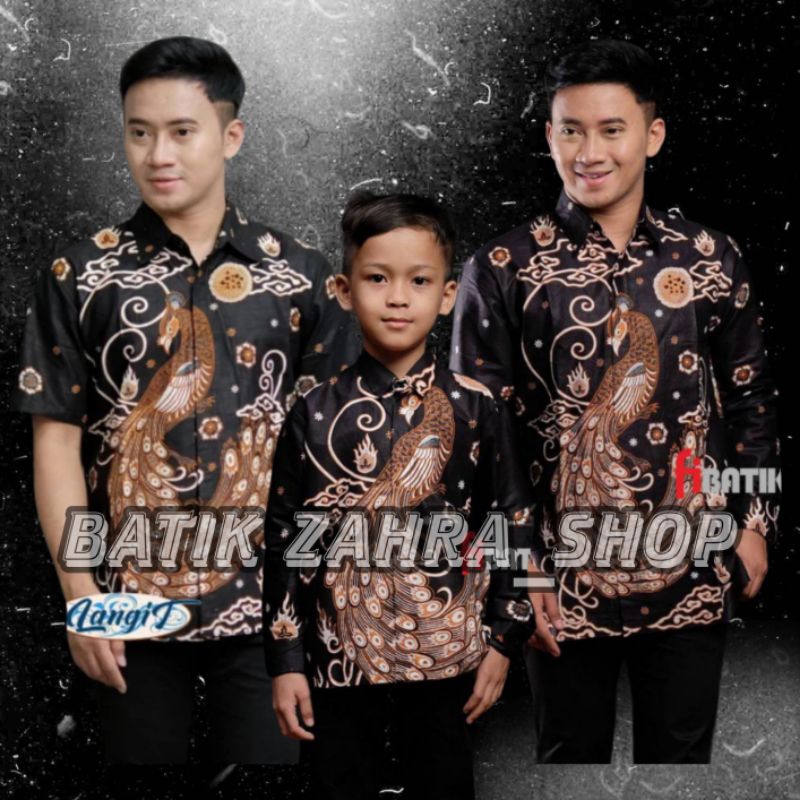 Kemeja Batik Anak Laki-laki Lengan Panjang Couple Batik Ayah dan Anak Cowok Warna Coklat Batik Motif