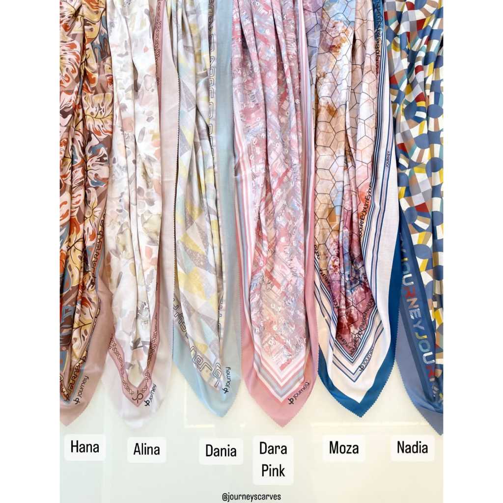 JOURNEY SCARVES - Reguler Hijab Premium Segiempat Voal Motif