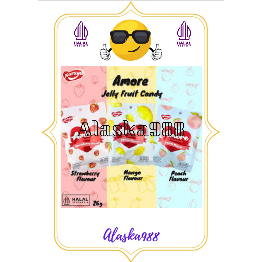 

Naraya Amore Jelly Fruit Candy - Naraya Amore Jelly Strawberry Manggo Peach Flavour