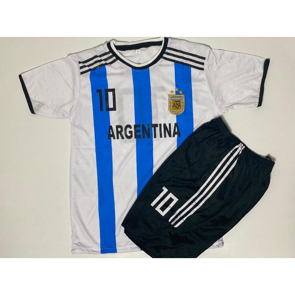 SETELAN BAJU BOLA ANAK ARGENTINA PUTIH