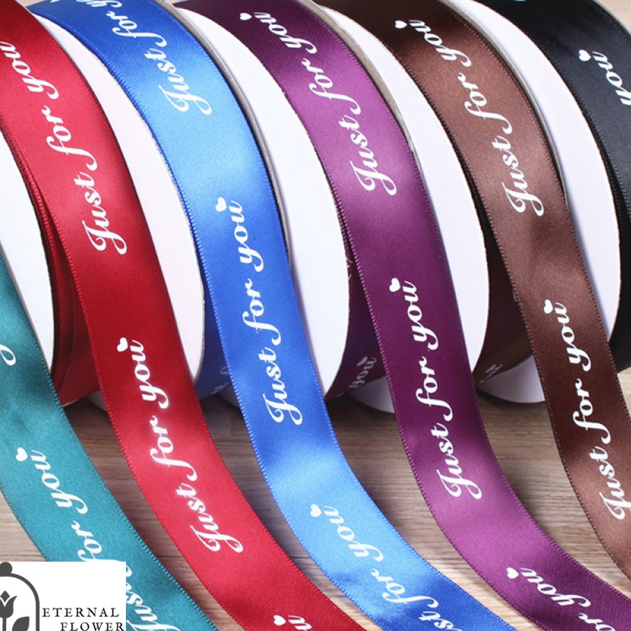 

STOK SEDIKIT 1ROLL Pita Ribbon Satin 25 CM Motif JUST FOR YOU Korea Kado Dekorasi Hampers Bouquet Panjang 45 meter Colourful Cantik Murah Kerajinan Tangan