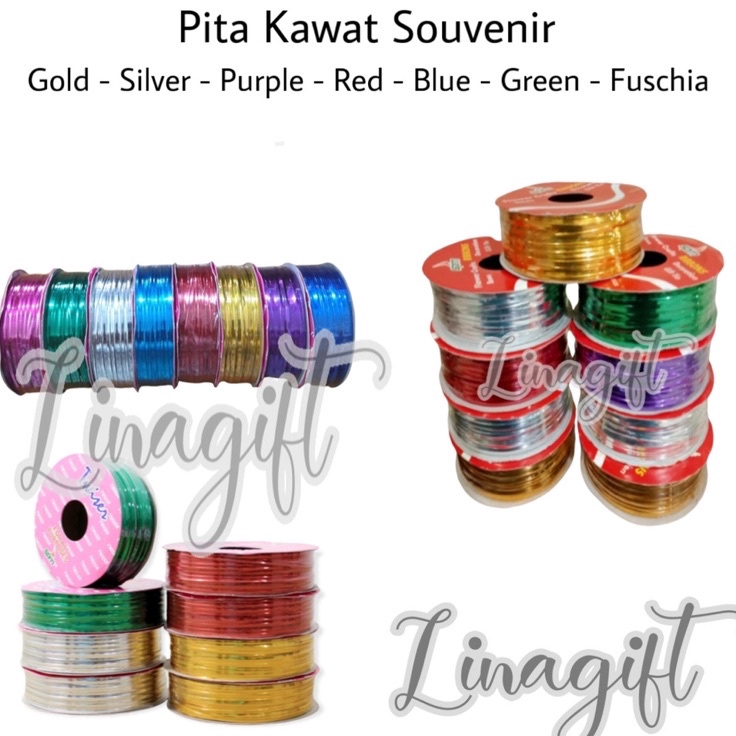

PRODUK TERBARU Rol 2 Yard WIRE RIBBON ROPE PITA KAWAT SOUVENIR ROLL IKATAN GOODIE BAG HAMPERS PARCEL GOLD SILVER RED PURPLE BLUE GREEN