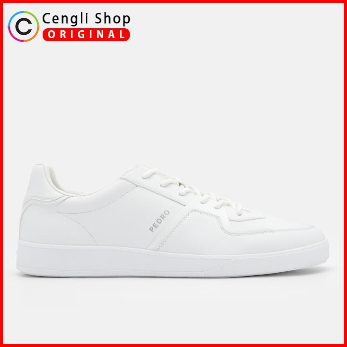 PEDRO SEPATU SNEAKER PRIA ORIGINAL SNEAKERS ALL FULL WHITE PUTIH POLOS PM115