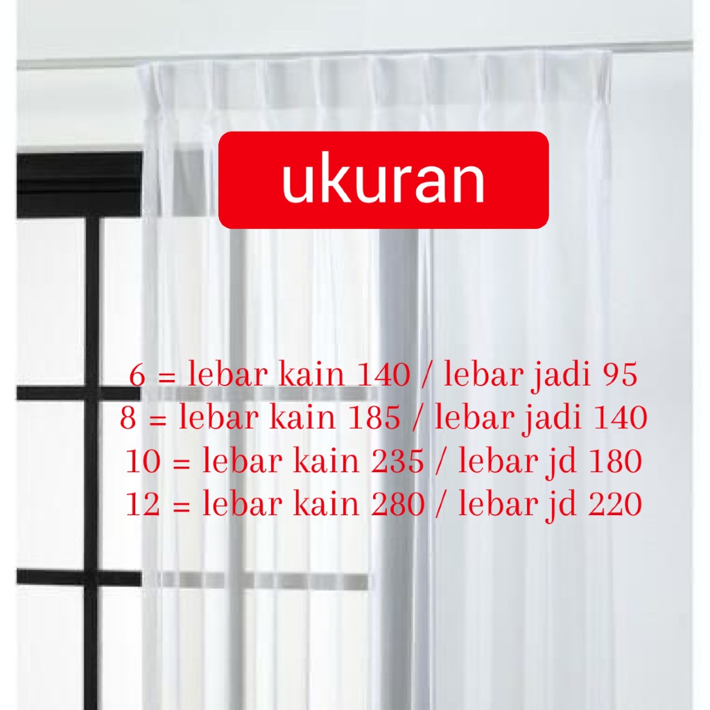 KAIT S Vitrase / Vitras / gorden Transparan / Tile / Tirai putih