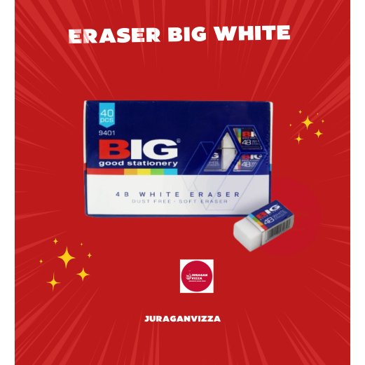 

40 Pcs BIG Penghapus / Eraser Pensil Putih Kecil Dust Free ER-9401