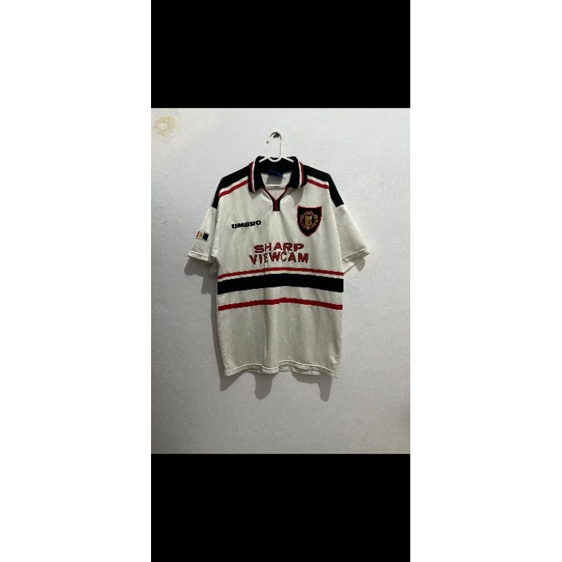 jersey original vintage Manchester United treble 1998-1999 away