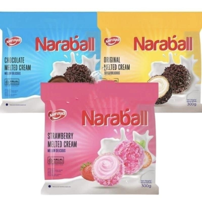 

Naraya NARABALL Wafer Ball Varian Rasa Original Chocolate Strawberry Melted Cream 300g isi 25Biji Exp 2026