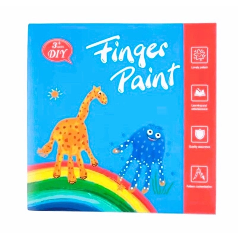 

PRODUK TERBARU JUJUR BK23 Buku Mainan Edukasi Anak Finger Hand Painting Book Montessori Melukis Dengan Cat Warna