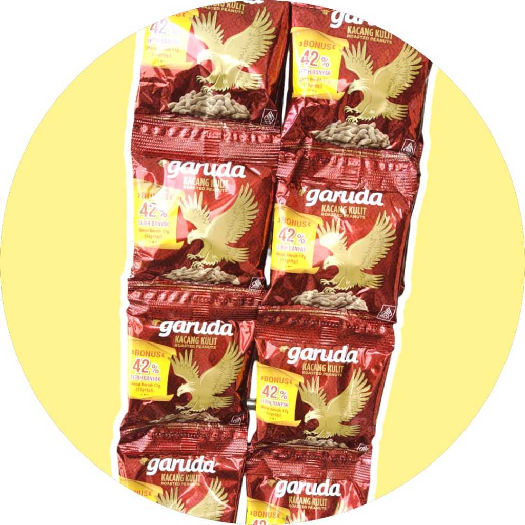 

KACANG KULIT GARUDA SASET 20 GR (1 RENTENG = 10 PCS)