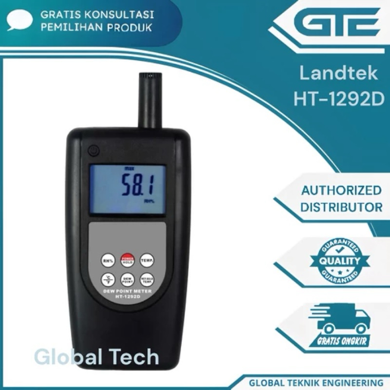 Landtek HT-1292D Dew Point Meter Humidity Temp Wet Bulb Temp Meter