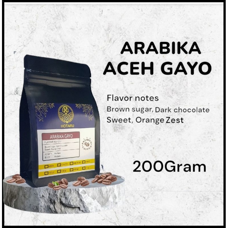 

Kopi Arabika Gayo Aceh Sumatra Arabica Coffe Bean Espresso Biji Bubuk - 200gr