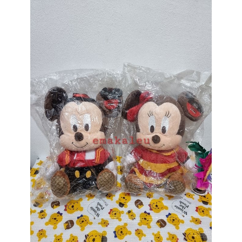 Boneka Sepasang Miki&Mini Tikus/ Mickey&Minnie Mouse Disney Segel Plastik CHANGI Airport