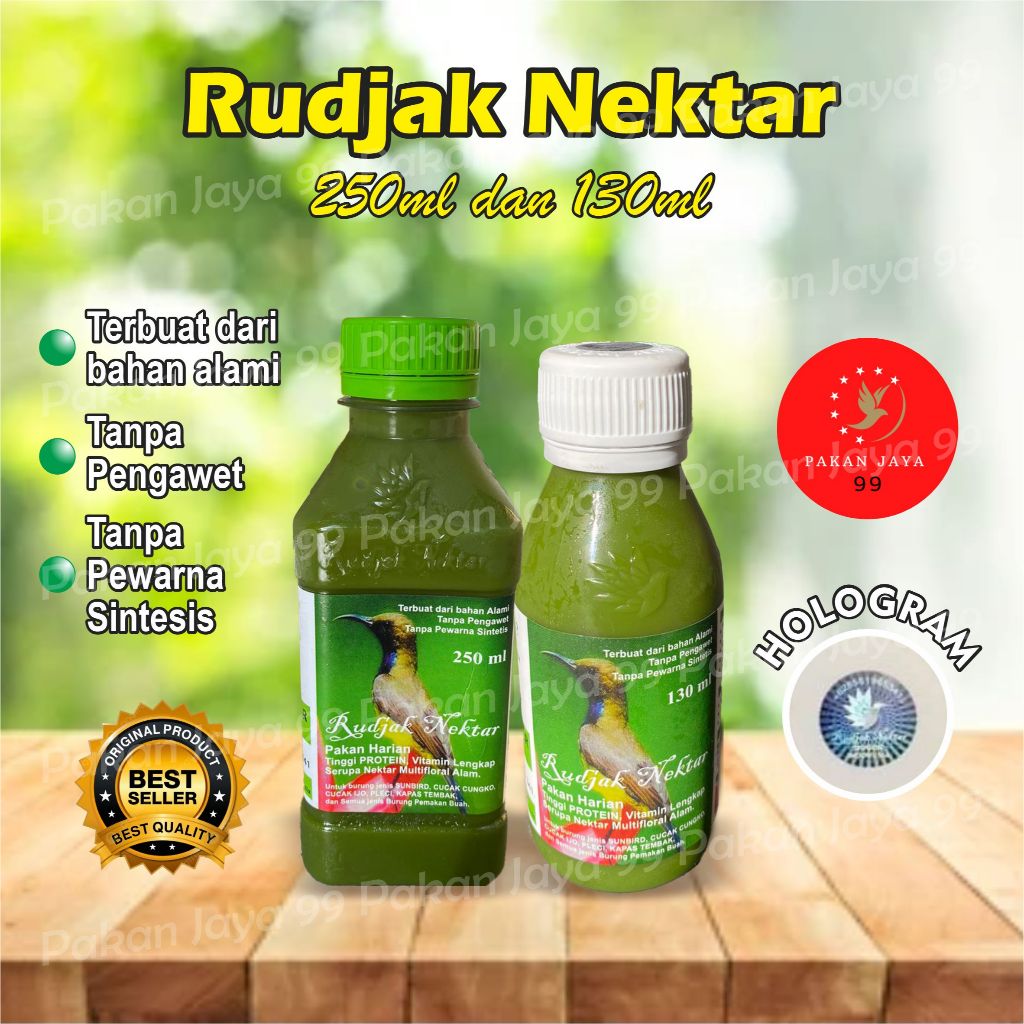 RUDJAK NECTAR RUJAK NEKTAR KECIL 130MLRN NECTAR MERAH COLINEX  PAKAN MAKANAN BURUNG KOLIBRI KONIN