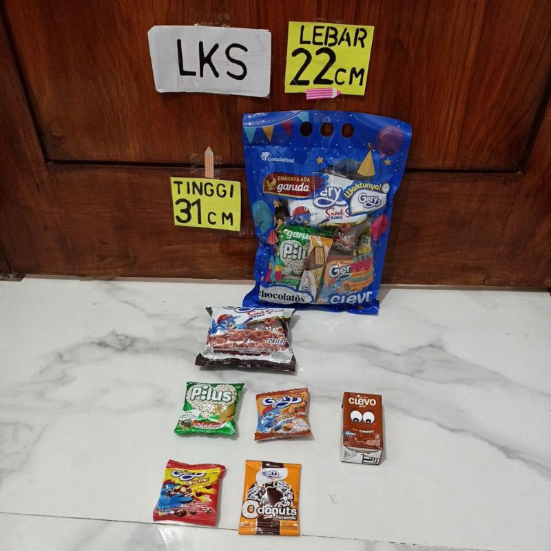 

paket KILAT ultah murah + SUSU ukuran plastik LKS (sedang)/paket ulang tahun murah/Garudafood/khitan/syukuran