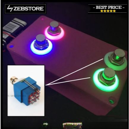 Saklar Switch Pedal Effects Stomp Foot Push 3PDT 9Pin Ring Light LED