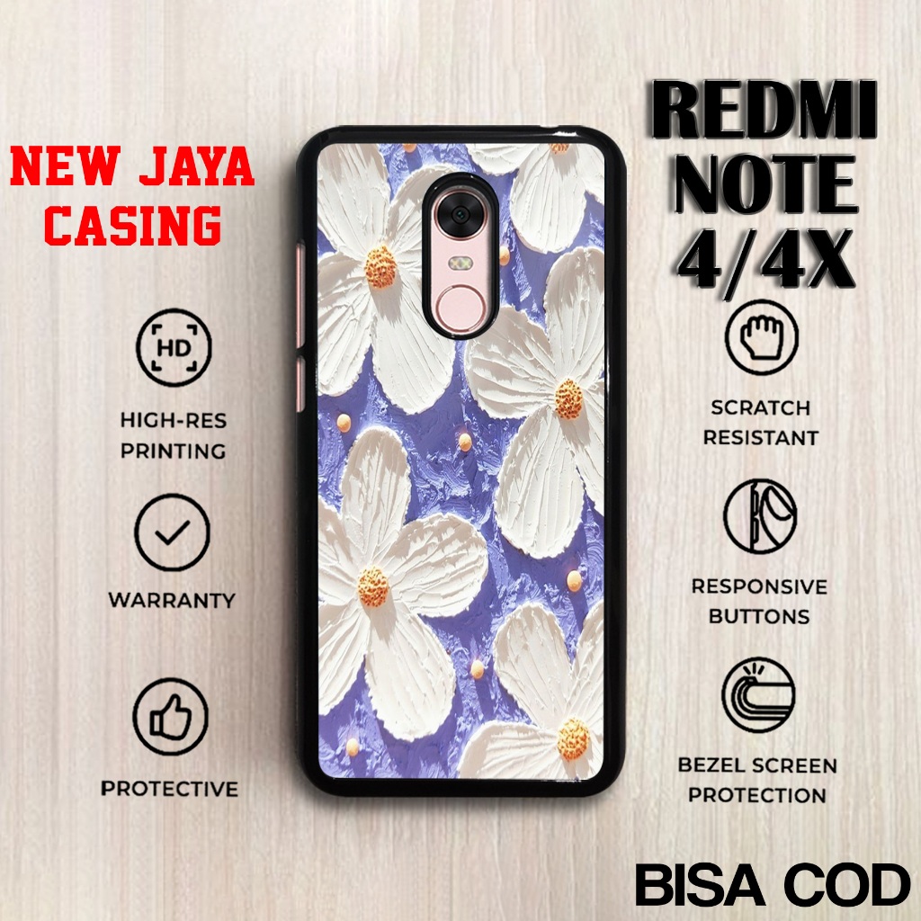 Casing Xiaomi Redmi Note 4 Terbaru Bunga Lucu Hardcase Softcase Glosy Case Note 4X Terlaris Termurah
