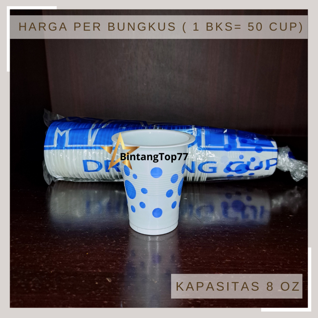 Gelas / Cup Plastik / Gelas Pesta / Gelas Es Buah Motif Polkadot