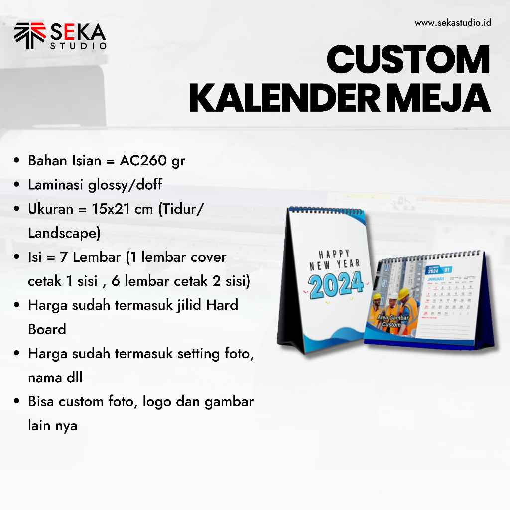 

Kalender Duduk / Kalender Meja Tahun 2024 Custom