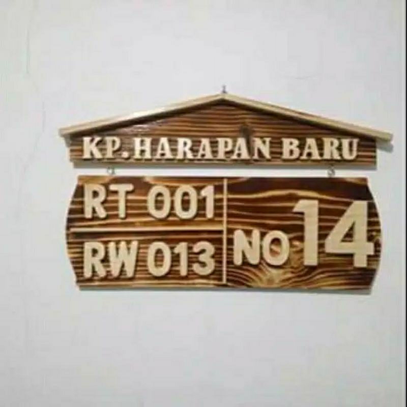 No Rumah Murah kayu jati belanda Papan Alamat Rumah Papan Nama RT RW Nomor Rumah Custom