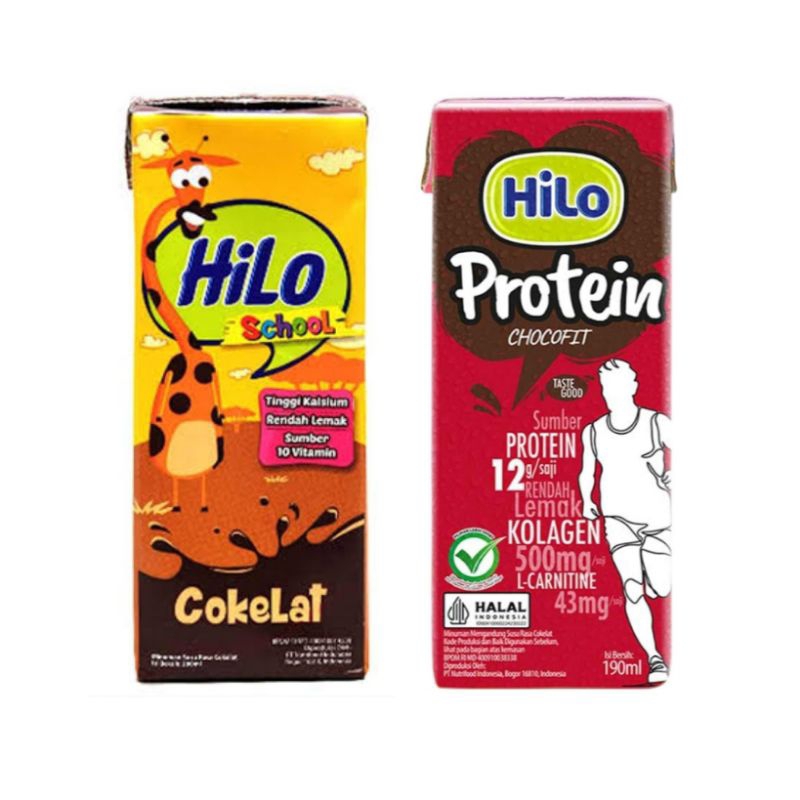 

HiLo UHT Susu Cair Chocolate 200 ml school protein chocofit