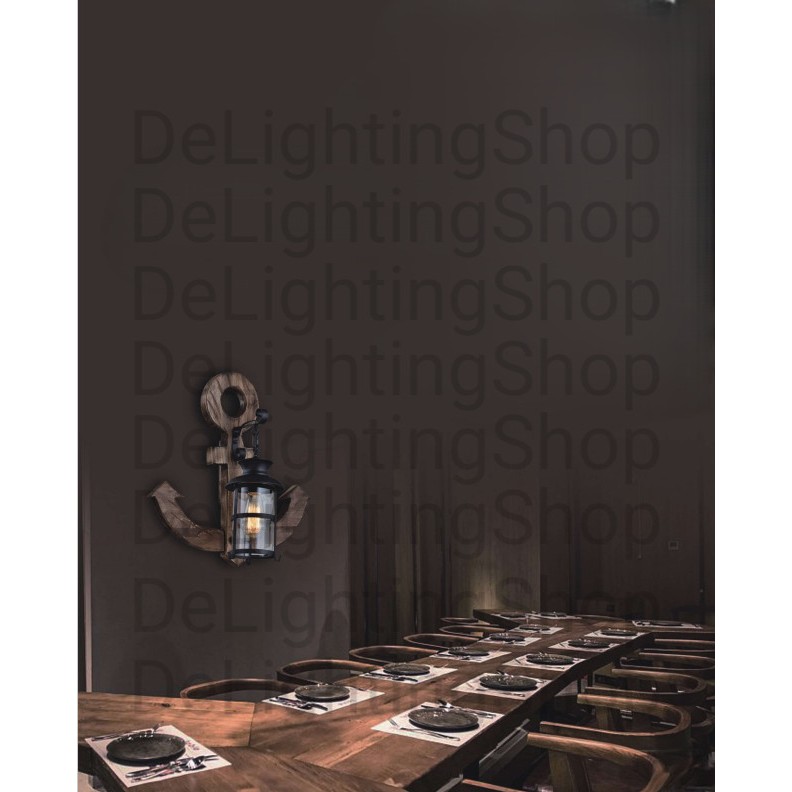 SL5016-1 LAMPU DINDING HIAS KAYU VINTAGE MINIMALIS KLASIK MODERN TERAS CAFE RESTORAN VILLA RUANG TAM