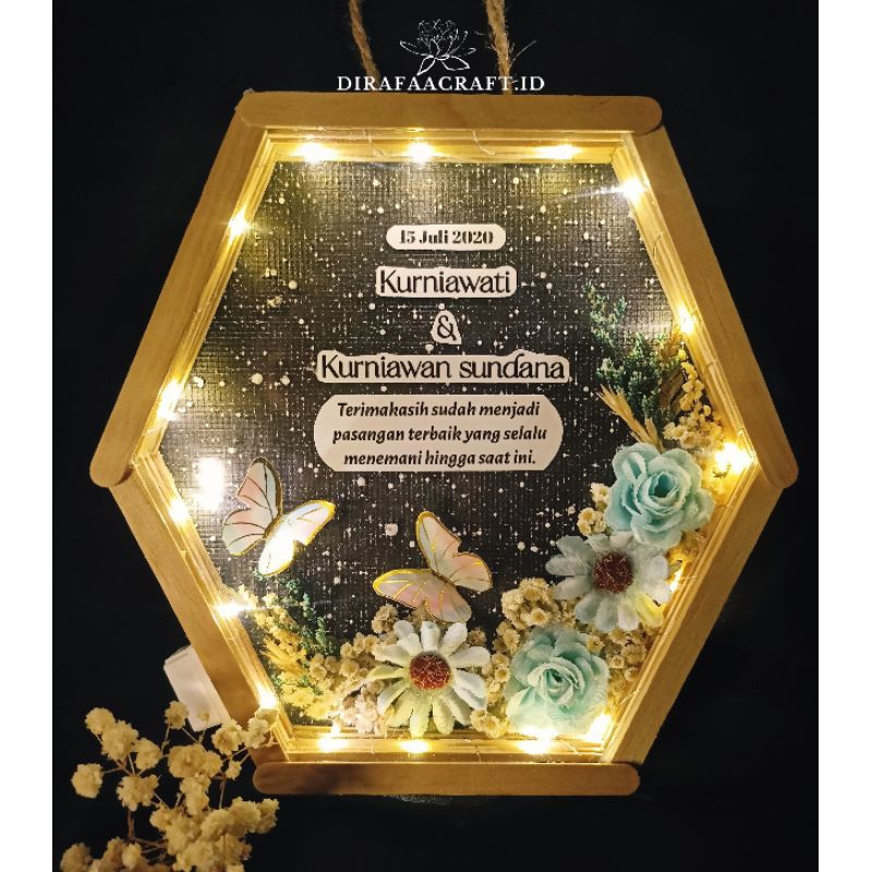 (PO 1-3 hari) hexa-gift/hexa frame figura/bingkai foto dengan tutup mika