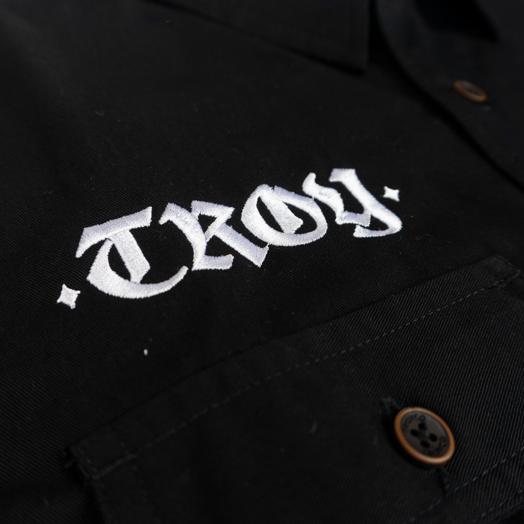 Troy Company Workshirt Workwear Engineers Black Gears - Kemeja Kerja Work Shirt WSD 2705