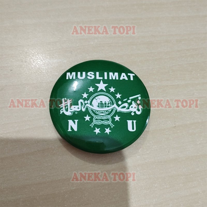 Pin Plastik Logo Muslimat NU Pin Bros Muslimat NU Model Bulat - Aneka Topi
