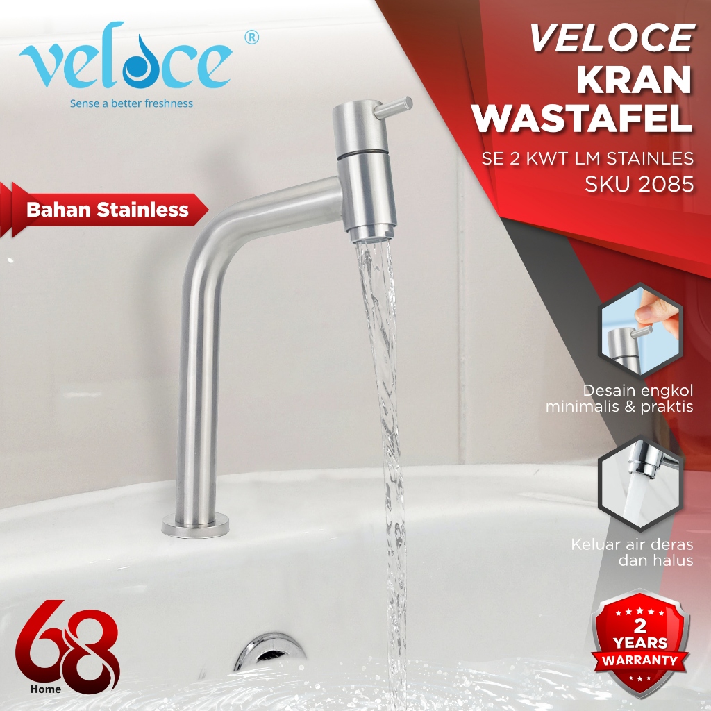 Kran Cuci Piring Wastafel Kran Angsa VELOCE Keran Cuci Piring Jantung Kuningan Garansi / 2085