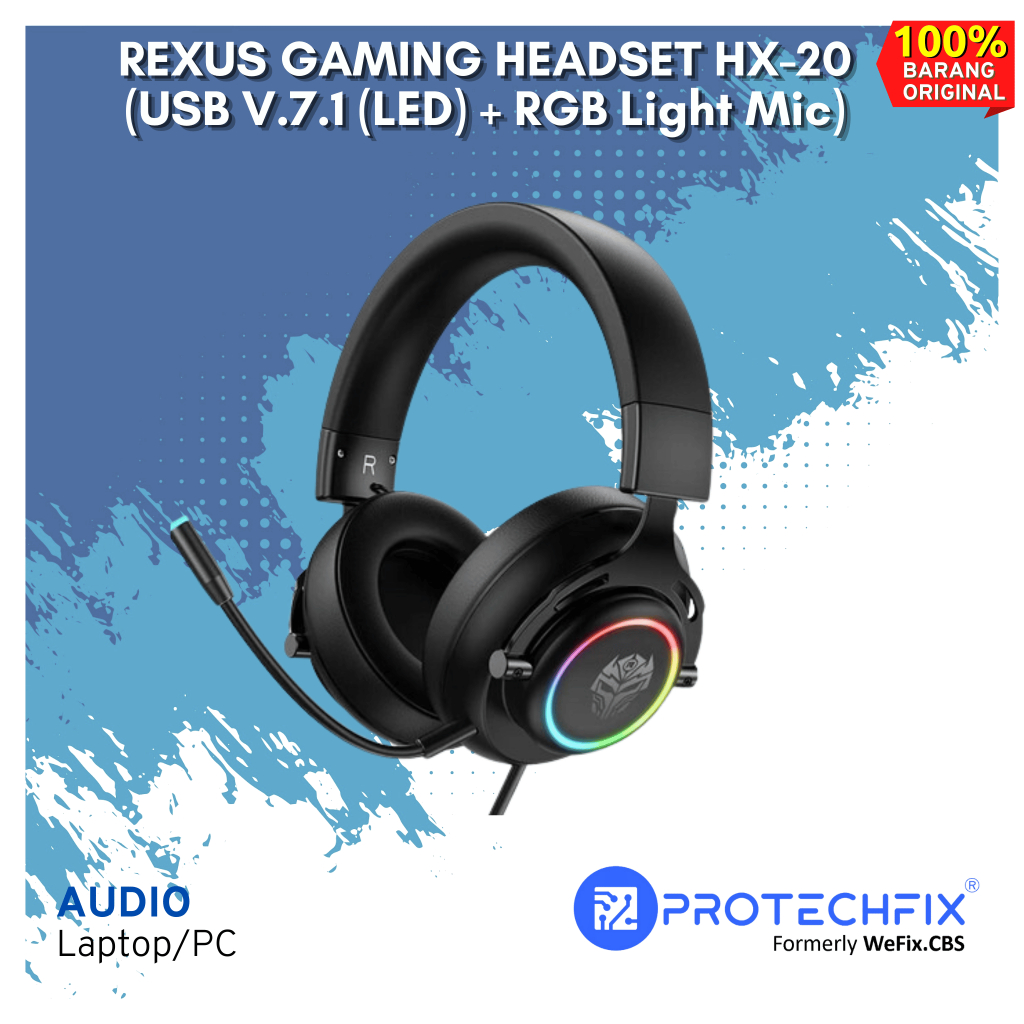 HX20 REXUS GAMING HEADSET HX-20 (USB V.7.1 (LED) + RGB Light Mic)