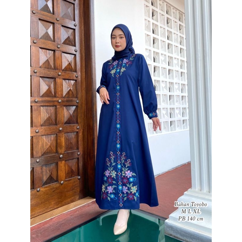 GAMIS STREAMING/Gamis bordir toyobo/Gamis bordir terbaru/Gamis bordir populer/Gamis bordir fashion