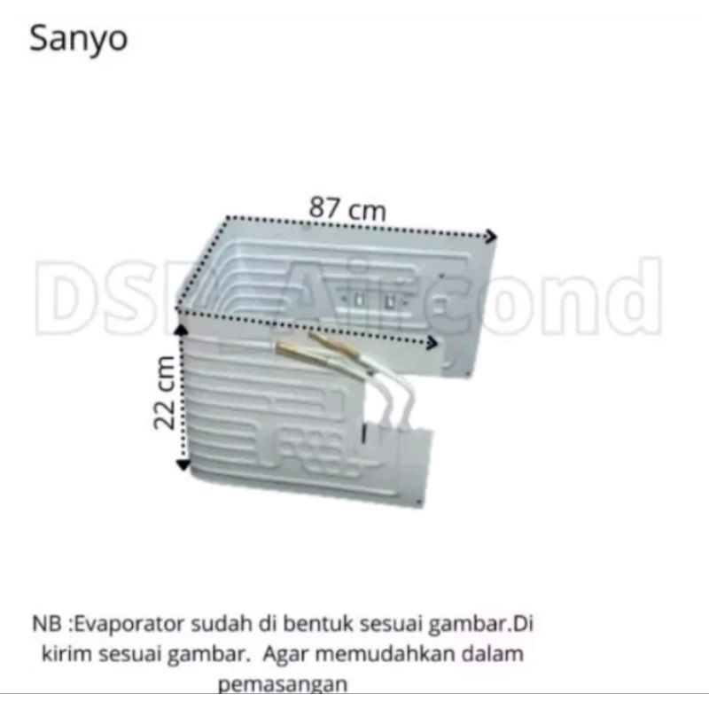 evaporator kulkas Sanyo 1 pintu  87×22cm original