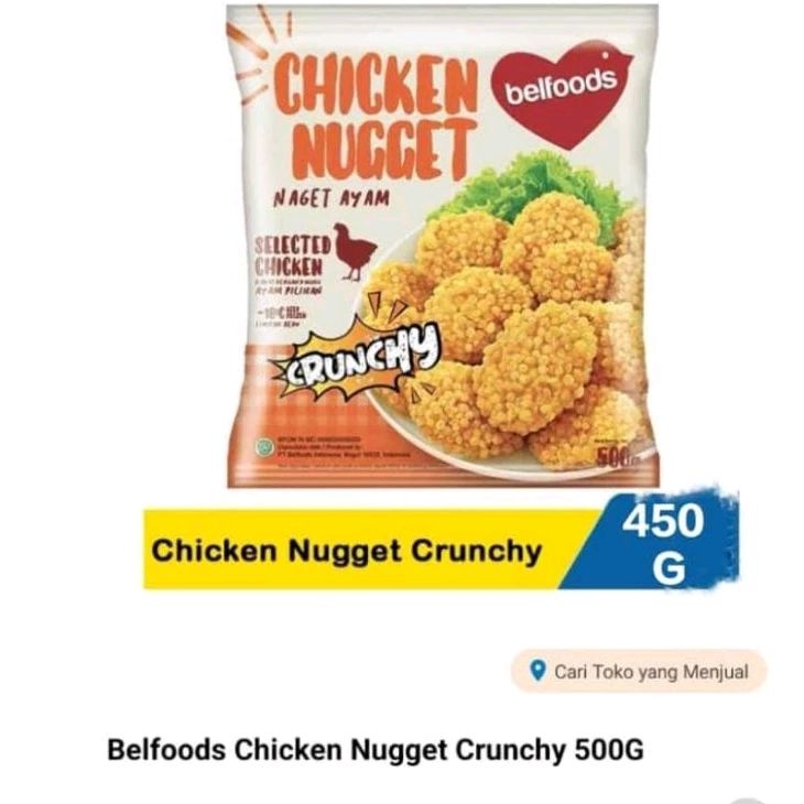 

Belfoods Nuget Cruncy 500gr Frozen food