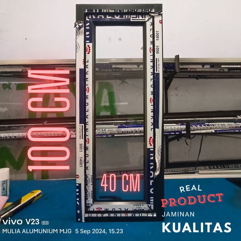 JENDELA ALUMINIUM - ukuran 100 x 40 cm TERMURAH Jendela Alumunium Aluminium Casement
